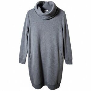LOFT Outlet Gray Cowl Neck Knit Sweater Dress Size Medium